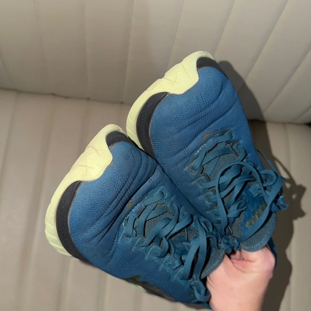 Hoka One One Mach 4 Running Shoes Blue Lime Athletic Sneakers Men’s 9.5D